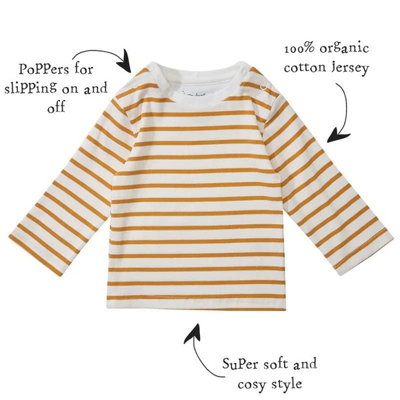 Dotty dungarees Ochre Breton Stripe Top - Picture 5 of 13